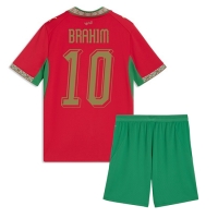 Camiseta Marruecos Brahim Diaz #10 Primera Equipación Replica Mundial 2026 para niños mangas cortas (+ Pantalones cortos)